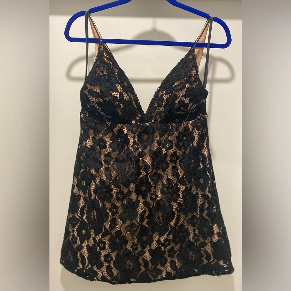 Free People Dangerous Love Black Lace Overlay Mini Dress - Picture 13 of 15